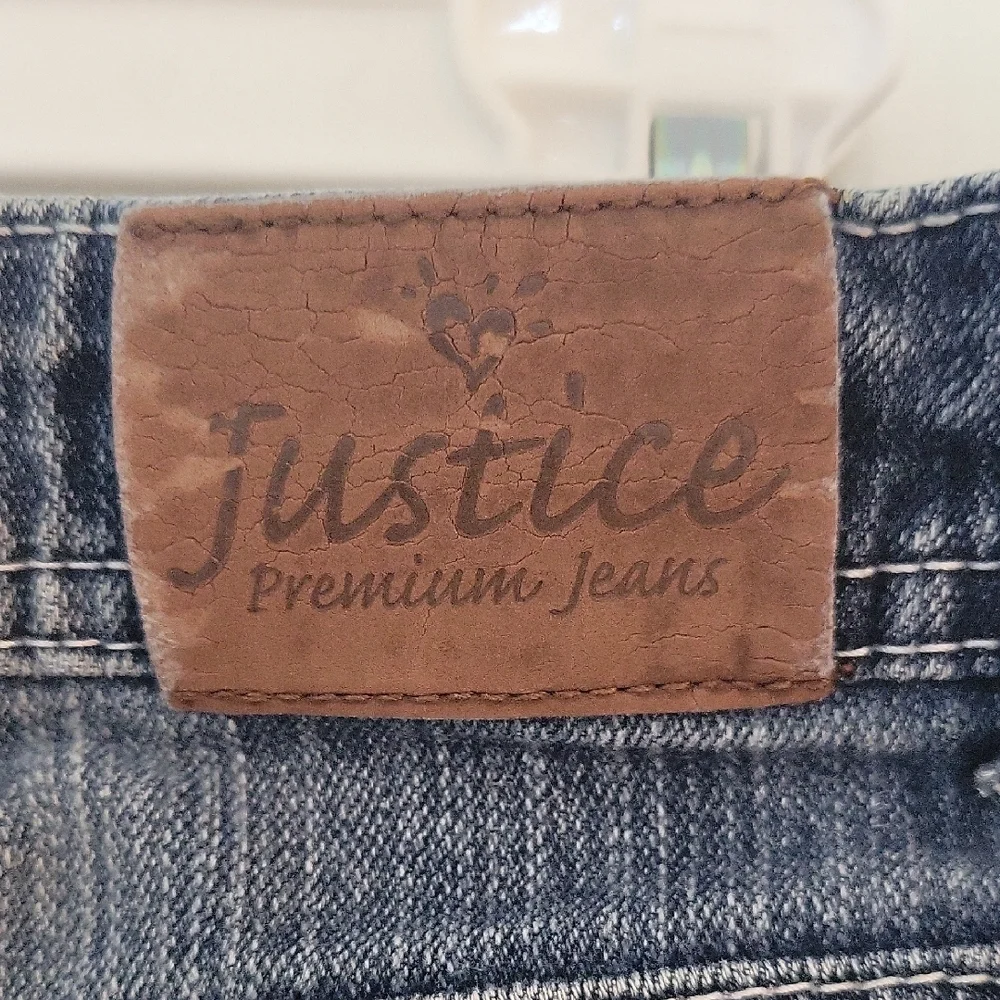 Y2K JUSTICE JEANS SIMPLY LOW‎ DISTRESSED DENIM BLUE JEANS GIRLS SZ 6R